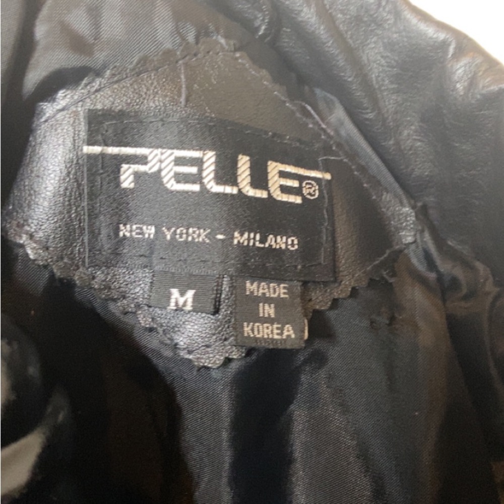 90s PELLE Colorblock Leather Jacket - Picture 3 of 3